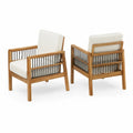 Juego de 2 sillones de madera con coj