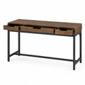 Escritorio de madera con estructura de metal y 3 cajones, marr¨®n, 12