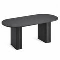 Mesa de comedor ovalada de madera maciza de c