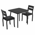 Juego de comedor de madera negra con mes