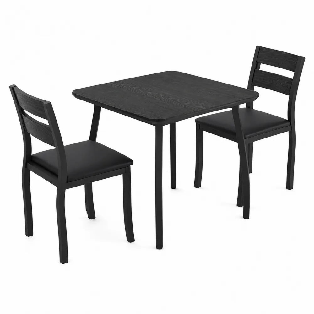 Juego de comedor de madera negra con mes