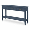 Consola de madera con tres cajones azul 13
