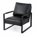 Silla de piel sint¨¦tica negra con estructur