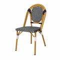 Silla de rat¨¢n sint¨¦tico y aluminio color Negro, Blanc