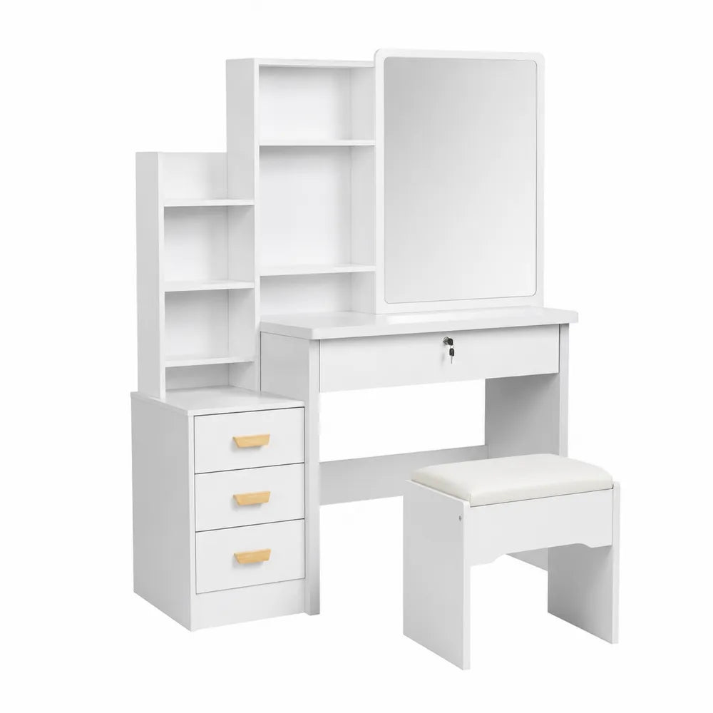Tocador de MDF Blanco con Espejo