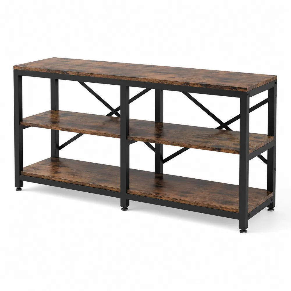 Mesa consola de madera y metal 12
